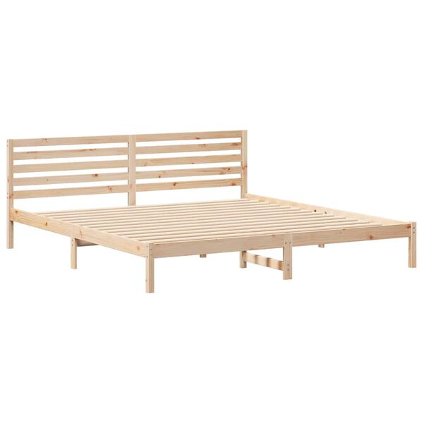 vidaXL Bettrahmen mit Kopfteil Braun 180 x 210 cm Massives Kiefernholz
