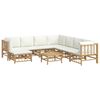 vidaXL 9-tlg. Garten-Lounge-Set mit Cremeweißen Kissen Bambus