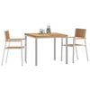 vidaXL Outdoortisch-Set 3 pcs Braun Massivholz Teak