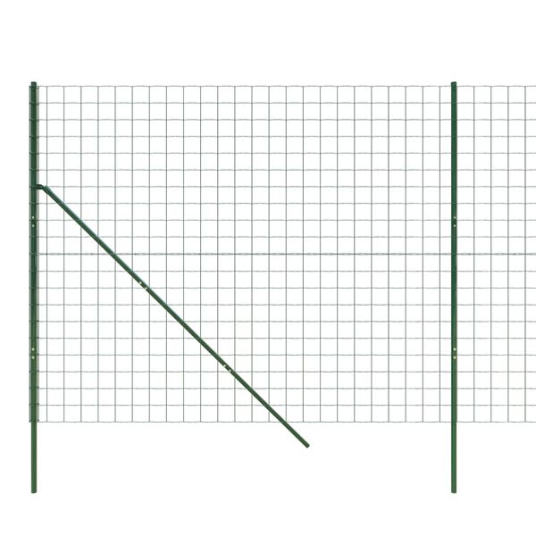 vidaXL Maschendrahtzaun Gr&uuml;n 1,6x25 m Verzinkter Stahl