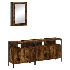 vidaXL 3-tlg. Badm&ouml;bel-Set R&auml;uchereiche Holzwerkstoff