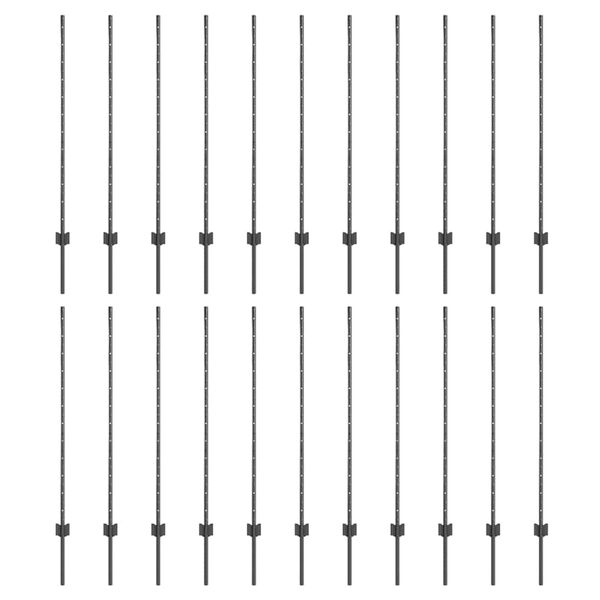 vidaXL Zaunpfosten 22 pcs Grau 160 cm Stahl