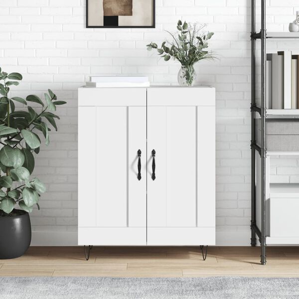 vidaXL Sideboard Hochglanz-Wei&szlig; 69,5x34x90 cm Holzwerkstoff