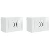 vidaXL Wandschrank PORTO 2 pcs Hochglanz Wei&szlig; 60 x 31 x 40 cm