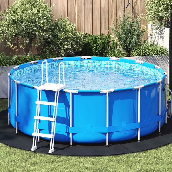 vidaXL Bodenfolie f&uuml;r Pools Schwarz &Oslash; 244 cm Vliesstoff