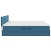 vidaXL Bett mit Stauraum und LED mit LED Dunkelblau 200 x 200 cm Samt