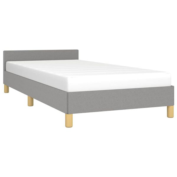 vidaXL Bettgestell ohne Matratze Hellgrau 100x200 cm Stoff
