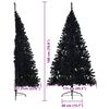 vidaXL K&uuml;nstlicher vorbeleuchteter Weihnachtsbaum Schwarz 180 cm PVC