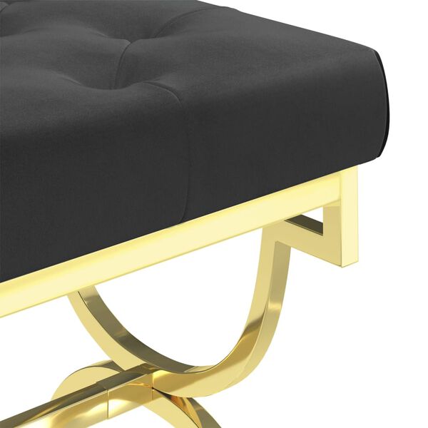 vidaXL Bank 99 cm Schwarz Samt und Edelstahl