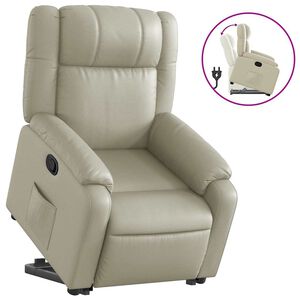 vidaXL Relaxsessel mit Aufstehhilfe Creme Kunstleder