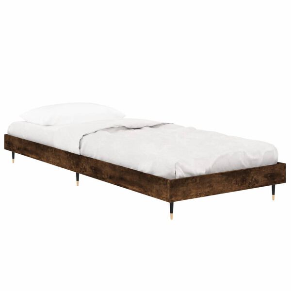 vidaXL Bettgestell ohne Matratze R&auml;uchereiche 75x190 cm Holzwerkstoff