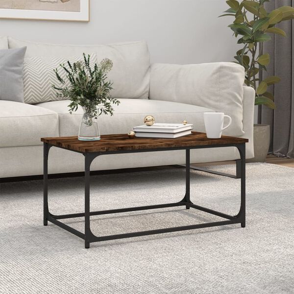vidaXL Couchtisch R&auml;uchereiche 80x50x40 cm Holzwerkstoff und Eisen