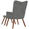 vidaXL Relaxsessel mit Hocker Dunkelgrau Samt