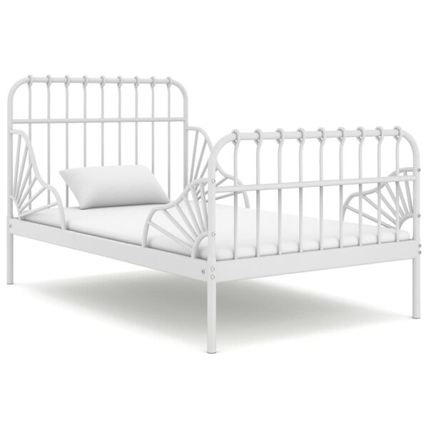 vidaXL Ausziehbett Wei&szlig; Metall 80x130/200 cm