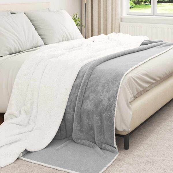 vidaXL &Uuml;berwurfdecke Grau 240 x 270 cm Fleece