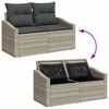 vidaXL Gartensofa-set mit Kissen 3 pcs Hellgrau Poly-Rattan