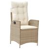 vidaXL 7-tlg. Garten-Essgruppe mit Kissen Beige Poly Rattan