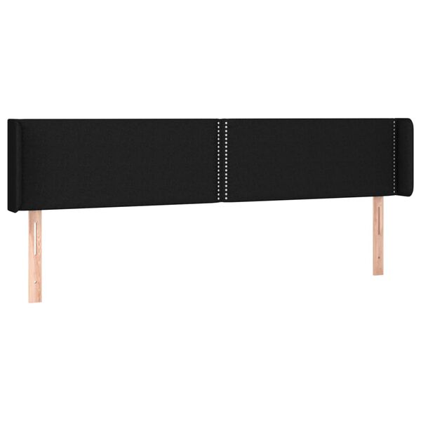 vidaXL Kopfteil mit Ohren Schwarz 163x16x78/88 cm Stoff
