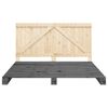 vidaXL Massivholzbett mit Kopfteil Grau 200x200 cm Kiefer