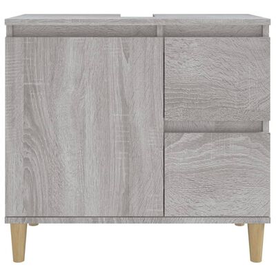 vidaXL Badschrank Grau Sonoma 65x33x60 cm Holzwerkstoff