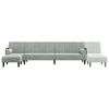 vidaXL Schlafsofa in L-Form Hellgrau 260x140x70 cm Samt