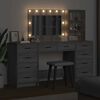 vidaXL Schminktisch mit Schubladen 3 pcs Graues Sonoma Holzwerkstoff