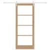 vidaXL Schiebet&uuml;r Natur 86 x 211 cm Massivholz Kiefer und Glas