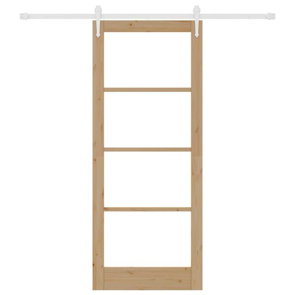 vidaXL Schiebet&uuml;r Natur 86 x 211 cm Massivholz Kiefer und Glas