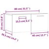 vidaXL Wandschrank Wei&szlig; 80x36,5x35 cm Holzwerkstoff