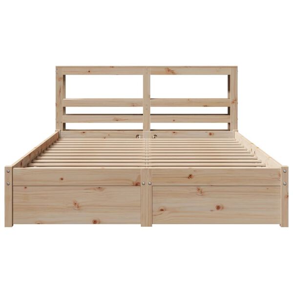 vidaXL Bettgestell mit Kopfteil ohne Matratze 140x200 cm