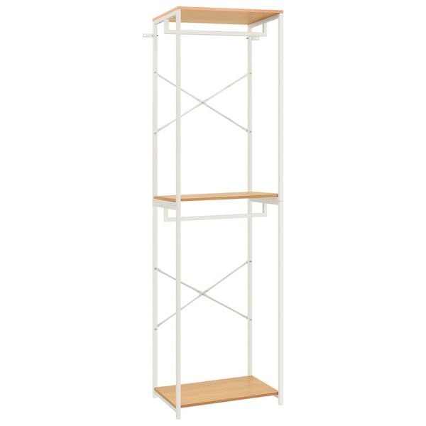 vidaXL Kleiderschrank Wei&szlig; Eiche-Optik 60x40x213 cm Metall Spanplatte