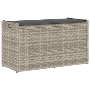 vidaXL Outdoor-Sitzbank mit Stauraum und Kissen Hellgrau 100 cm