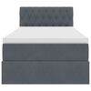 vidaXL Bett mit Stauraum und LED mit LED Dunkelgrau 90 x 200 cm Samt
