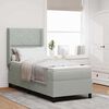 vidaXL Boxspringbett mit LED-Lichtleisten Hellgrau 80 x 200 cm Samt