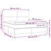 vidaXL Boxspringbett mit Matratze & LED Hellgrau 180x200 cm Samt