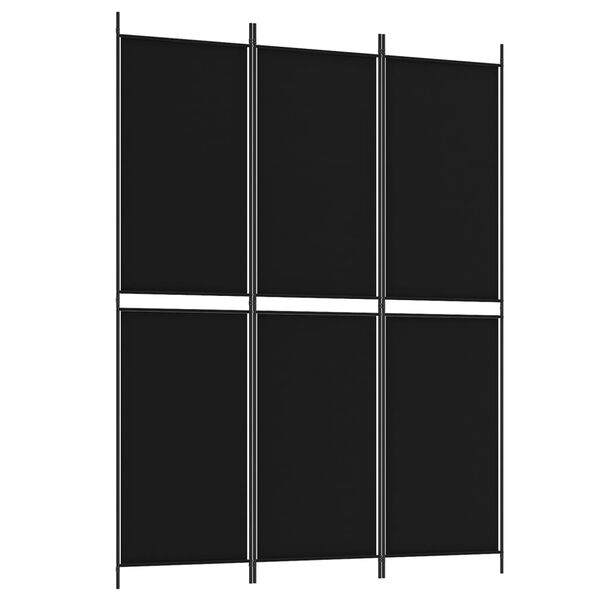 vidaXL 3-tlg. Paravent Schwarz 150x200 cm Stoff