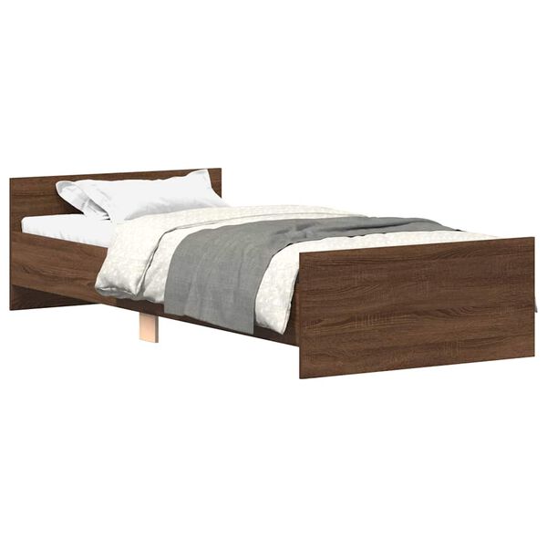 vidaXL Bettgestell ohne Matratze Braun Eiche 100x200 cm Holzwerkstoff