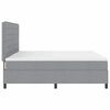 vidaXL Boxspringbett mit Matratze mit LED Hellgrau 200 x 200 cm Stoff