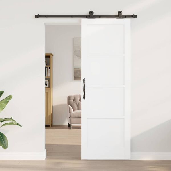 vidaXL Schiebet&uuml;r ORKDAL Wei&szlig; 73,5 x 211 cm Massives Kiefernholz