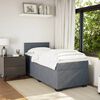 vidaXL Boxspringbett mit Matratze Dunkelgrau 90x200 cm Samt