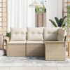 vidaXL Gartensofa-set mit Kissen 4 pcs Beige Poly-Rattan