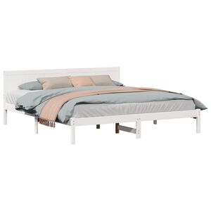 vidaXL Bettgestell Wei&szlig; 200 x 200 cm Massivholz Kiefer