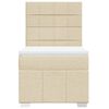 vidaXL Boxspringbett mit Matratze Creme 80x200 cm Stoff