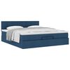 vidaXL Ottoman-Bett mit Matratze Blau 160x200 cm Stoff