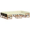 vidaXL Outdoor-Sofagarnitur mit Kissen 10 pcs Natur und Creme
