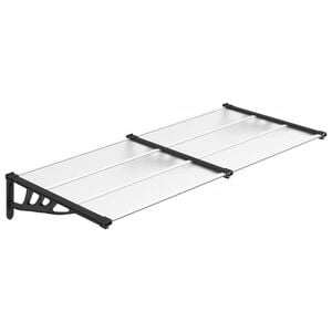 vidaXL T&uuml;rvordach Schwarz und Transparent 199x90 cm Polycarbonat