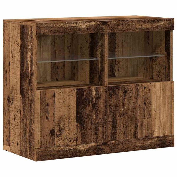 vidaXL LED-Sideboard Braun 81 x 37 x 66,5 cm Holzwerkstoff