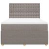 vidaXL Boxspringbett mit Matratze Taupe 140x190 cm Stoff