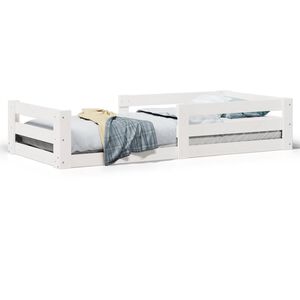 vidaXL Massivholzbett ohne Matratze Wei&szlig; 80x200 cm Kiefernholz