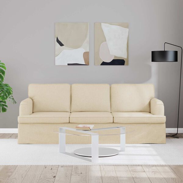 vidaXL Sofa 180cm Creme Metall